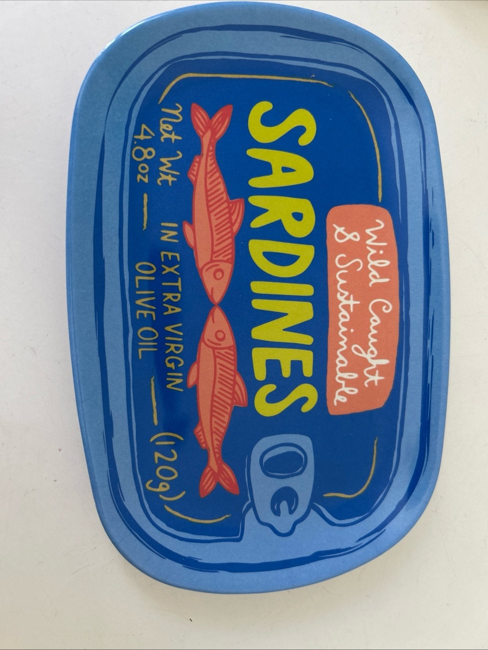 Set of 4 Vintage-Style Sardine & Fish Appetizer Trays Coastal Life Melamine NEW - Picture 7 of 15